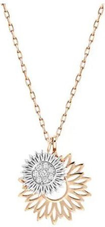 Swarovski Halskette mit Sonnenblumen Anhänger, Weiß, Kristall, Damen - Bild 1