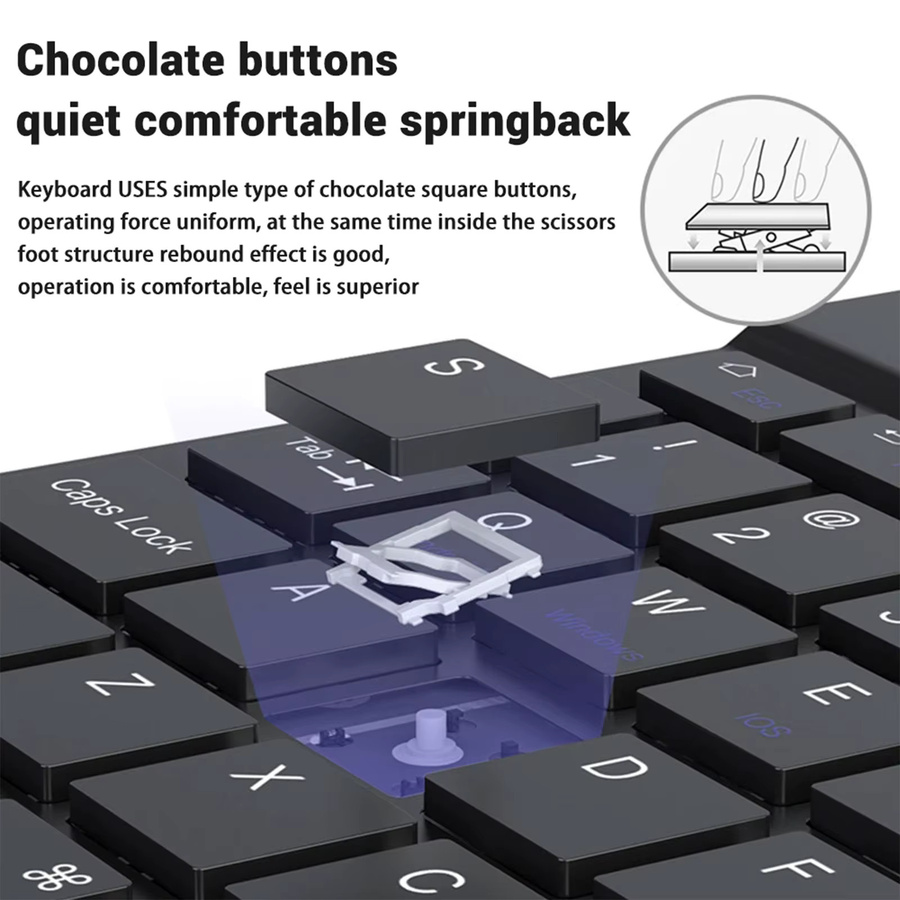 MicroData Bluetooth Tastatur und Maus Set in Schwarz für iOS, Android und Windows - Bild 4