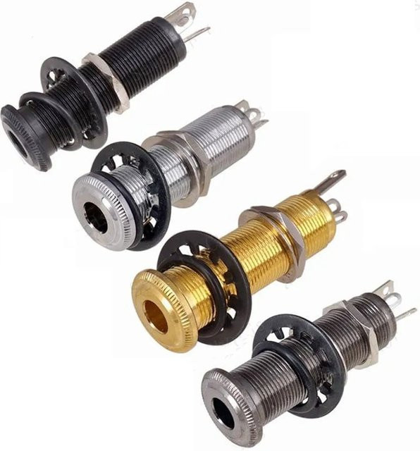 Miwayer 6,35mm Stereo Klinkenbuchse 1/4 Zoll Jack für E-Gitarre und Bass in Gold oder Silber - Bild 1