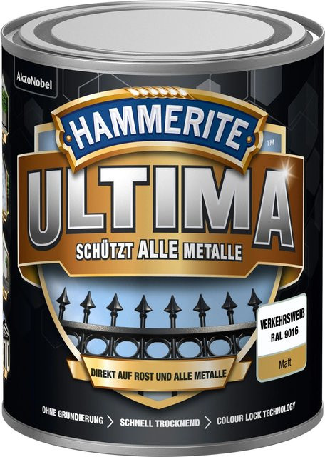 Hammerite Ultima Premium Metall-Schutzlack matt Verkehrsweiß 750 ml - Bild 1