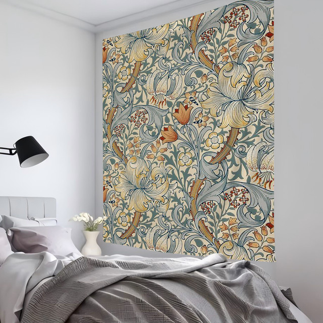 William Morris Wandteppich mit floralem Art Nouveau Design in Multicolour, rechteckiges Wandtuch aus Textil, Breite: 50 cm, Höhe: 70 cm, Tiefe: 50 cm - Bild 1