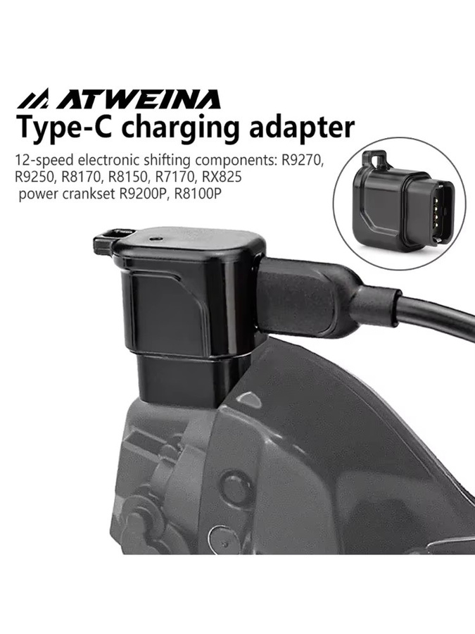 Shimano USB-C Fahrradladeradapter für Di2 elektronische Schaltwerke R9200 R8100 R7150 in Schwarz - Bild 5