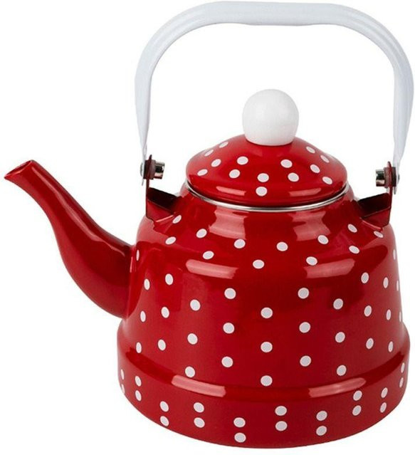 Pinxuan Emaille Teekessel im Vintage-Stil aus Stahl mit herausnehmbarem Deckel, 2,5 l - Bild 1