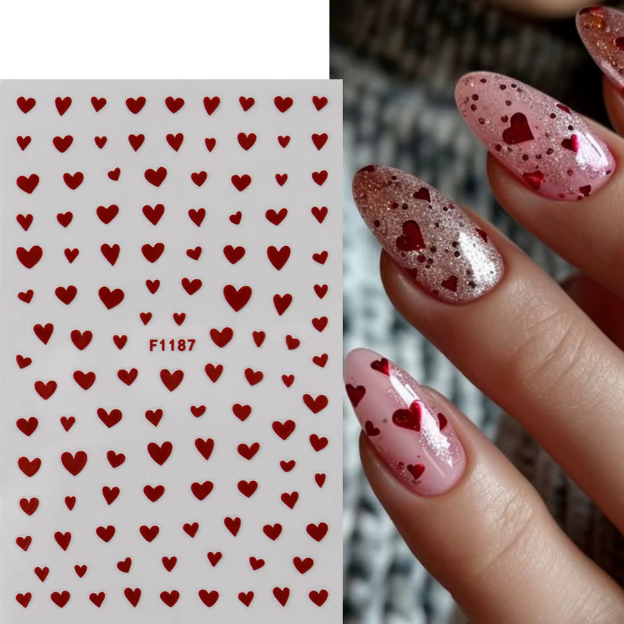 Full Beauty Nagelaufkleber Herz, Rosa, Glänzend, Unisex - Bild 2