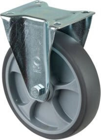 BS Rollen Transportrolle L410.B44.201 Bockrolle in Grau mit 200 mm Raddurchmesser und Kunststoffrollen - Bild 1