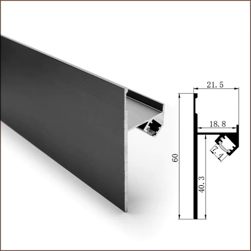 Ksdligh Aluminium LED Profil für die versteckte Trockenbau-Fußleiste in Schwarz und Silber mit warmweißem Licht - Bild 7