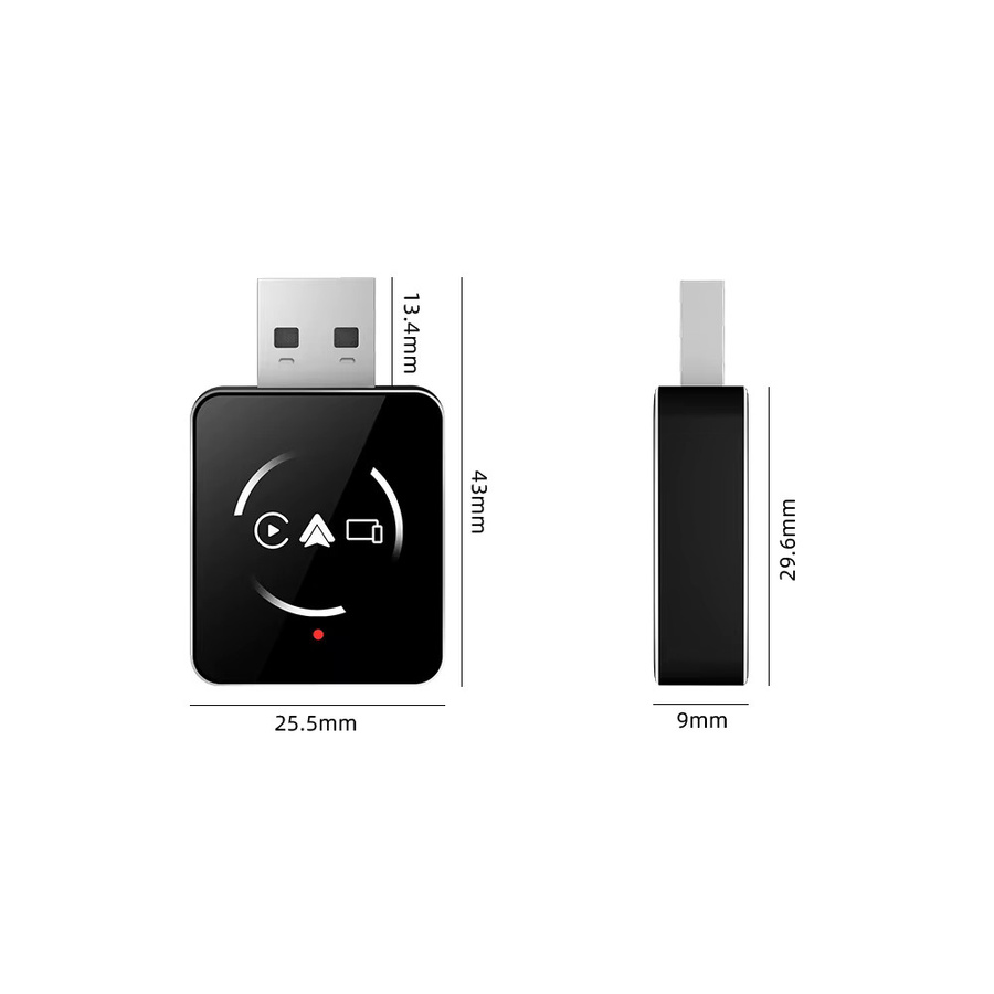 4-in-1 Kabelloser CarPlay und Android Auto Adapter mit Airplay und Mirror Link in Schwarz für USB-Anschluss - Bild 4
