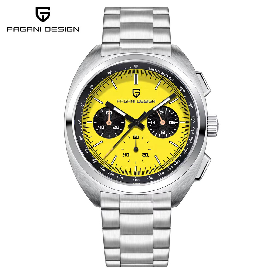 PAGANI DESIGN Armbanduhr, Quarz, Edelstahl, Gelb, Herren, Saphirglas - Bild 5