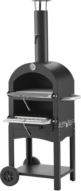 Buying Solutions MB 2-stöckiger Pellet-Holzofen für den Außenbereich in Schwarz mit 2 abnehmbaren Rädern - Bild 1