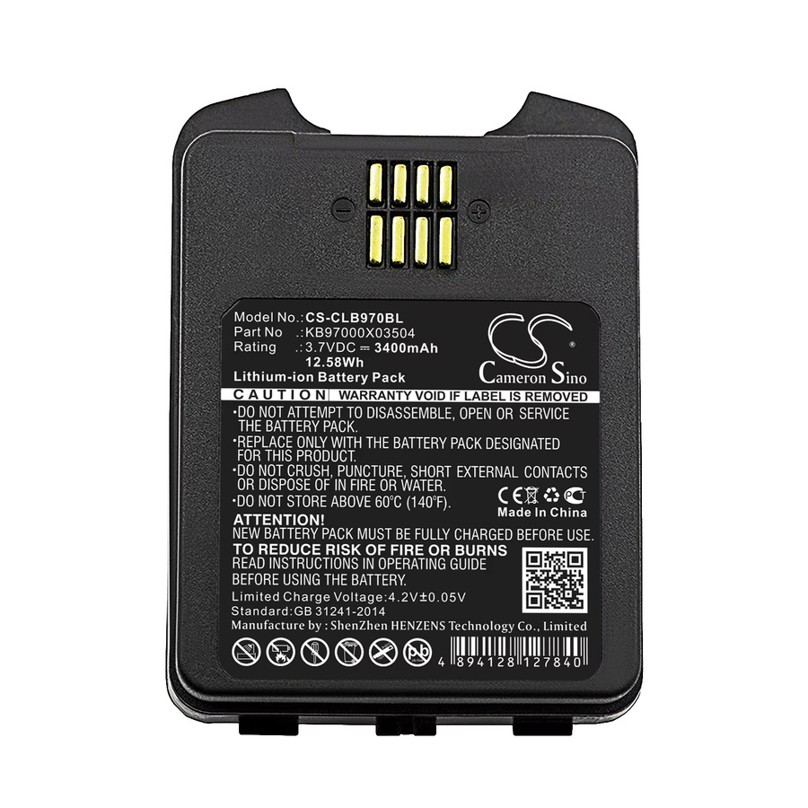 Cameron Sino Li-Ionen-Akku für CipherLab 9700, 3,7 V, 3400 mAh, Schwarz - Bild 1