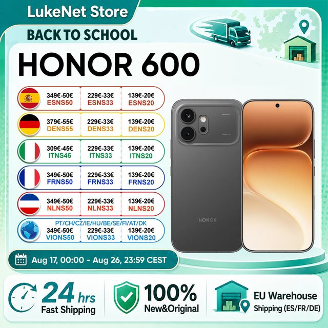 Honor 600 5G Smartphone EU-Version mit 512 GB Speicher, 6,57 Zoll AMOLED Display, Black - Bild 1