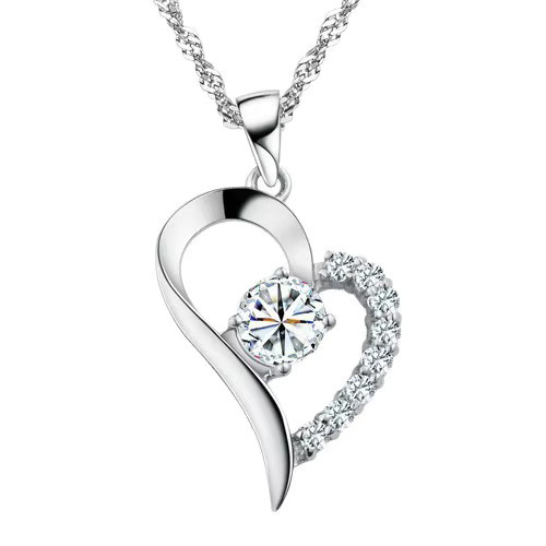 SAY Halskette mit Herzanhänger, 925 Silber, Zirkonia, Damen - Bild 2