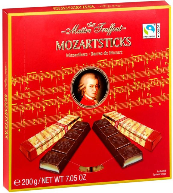 MaitreTruffout Mozartsticks Schokoladenriegel Marzipan Nougat 200 g - Bild 1