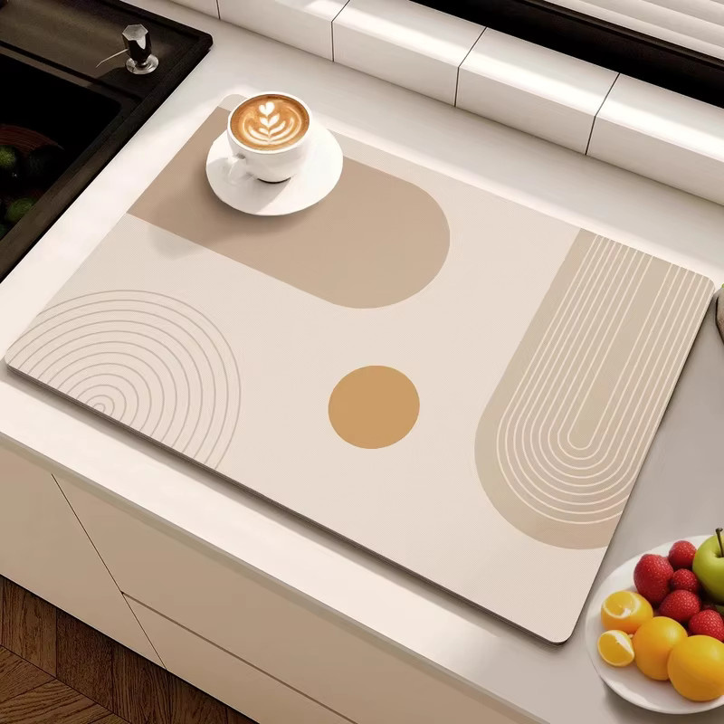 VIKAMA Diatomeenerde Abtropfmatte Wasserabsorbierend und Rutschfest für Kaffeemaschinen und Küchenarbeitsplatten B: 50,0 cm, T: 40,0 cm - Bild 1