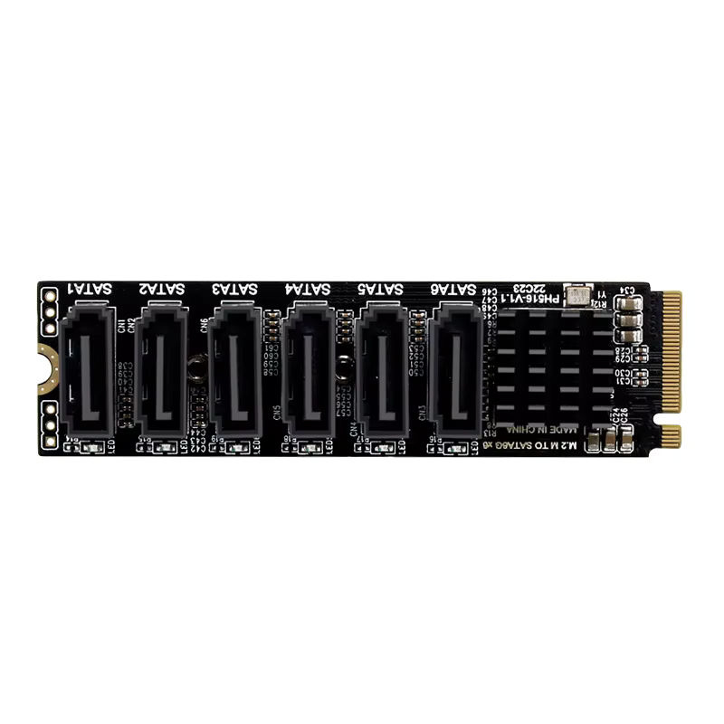 T.F.SKYWINDINTL M.2 NVMe auf 6 Port SATA 3.0 Adapter Karte ASM1166 RAID Controller in Schwarz - Bild 3
