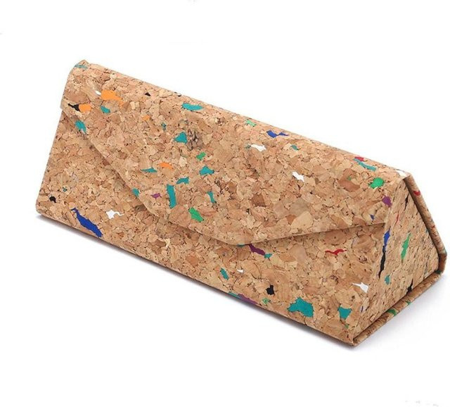 Brillenetui PU, Faltbar, Wasserdicht, mit Magnet, beige - Bild 1