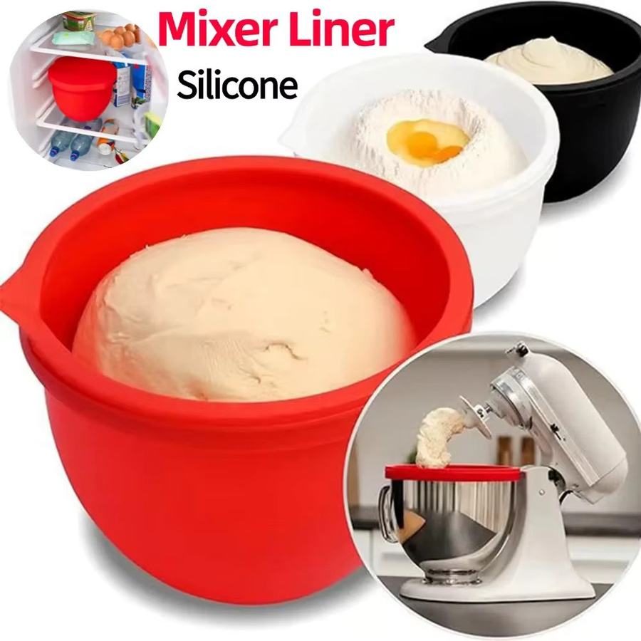 KitchenAid Silikon-Mischerschalen mit Deckel für 5-Qt-Mixer mit neigbarem Kopf, Rot, Rund - Bild 2