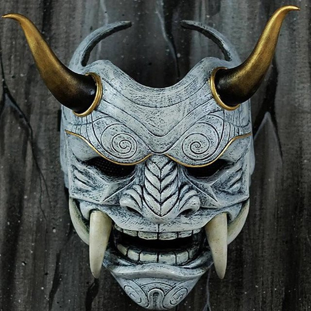 Japanischer Stil Geist Hannya Halloween Maskenball Maske, Halbgesichtsmaske - Bild 1