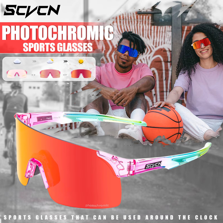 SCVCN Sportsonnenbrille, randlos, multicolor, Kunststoff - Bild 3