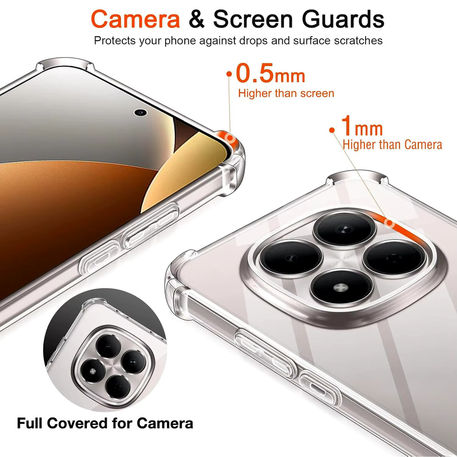 Stoßfeste Silikon-Handyhülle für Xiaomi Poco M8, X8 Max, F8 17 Ultra, 17T und Redmi Note 15 Pro Plus 5G in Transparent - Bild 4