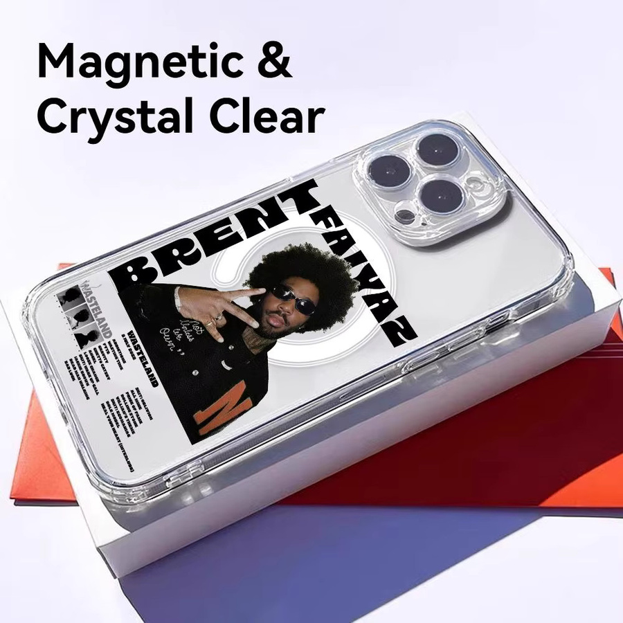 B-Brent Faiyaz Rapper Handyhülle für Apple iPhone 17 16 15 14 13 12 Pro Max Plus Transparent Magnetisch mit kabellosem Laden - Bild 2