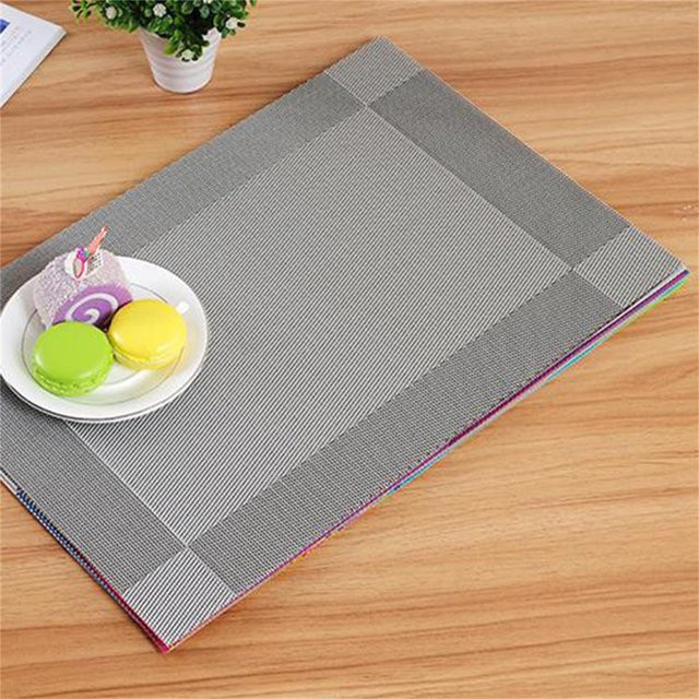 Rutschfestes und waschbares Tischset von KONNWEI in Grau mit Streifenmuster, B/B: 45 x 30 cm - Bild 1