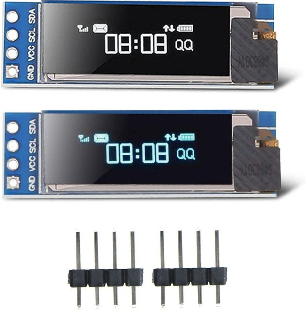 AOKIN OLED LCD Display Modul 0,91 Zoll mit IIC I2C SPI Schnittstelle in Weiß und Blau für Arduino Raspberry Pi STM32 - Bild 1