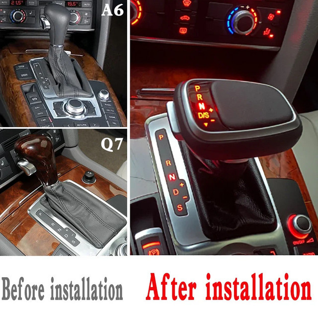 DEXINGTE LED-Schaltknauf in Schwarz für Audi A4 B8 A6 C6 C7 A7 S7 S6 Q7 Q5 8R A5 S5 - Bild 1