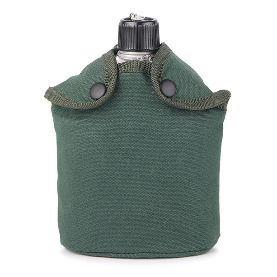 TOMTOP JMS 4-teiliges Kochgeschirr-Set aus Aluminium mit Feldflasche, Tasse, Holzofen, faltbarem Göffel und Schutzhülle in Silber - Bild 2