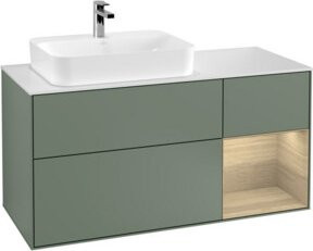 V&B Waschtischunterschrank Finion Wandbeleuchtung in Eiche lackiert B/T/H: 120 x 50,1 x 50,1 cm - Bild 1