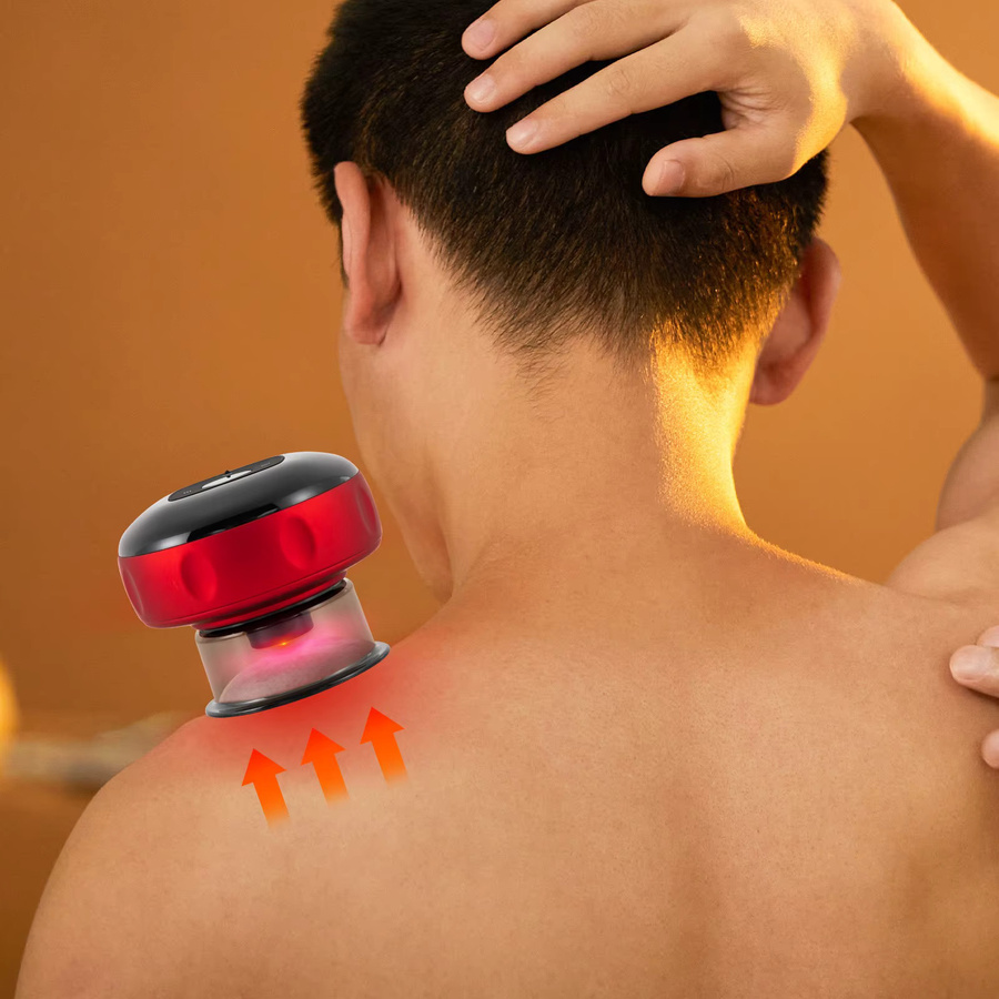 Elektrisches Schröpfgerät Vakuumtherapie-Maschine, 12 Stufen, Rot - Bild 4