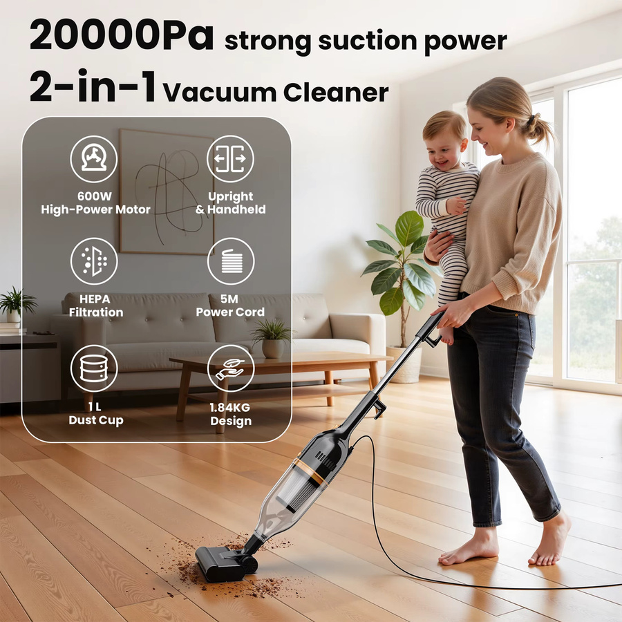 INSE 3-in-1 Handstaubsauger R7/R6X/R3S in Blau, 600W leistungsstarker kabelgebundener beutelloser Staubsauger für Tierhaare und Hartböden - Bild 2