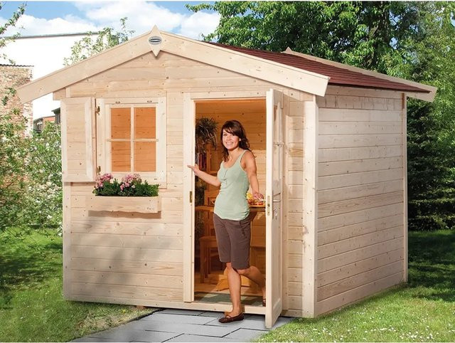 OBI Outdoor Living Holz-Gartenhaus Bozen Unbehandelt mit Satteldach in Braun B/T/H: 284 x 270 x 237 cm - Bild 1