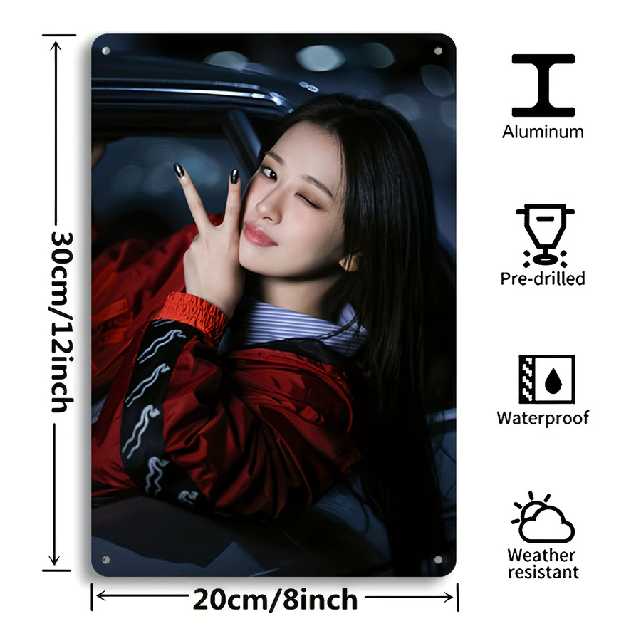 HELLOYOUNG Kpop Idol Poster Aluminium Metallschild in Multicolour mit selbstklebender Rückseite - Bild 2