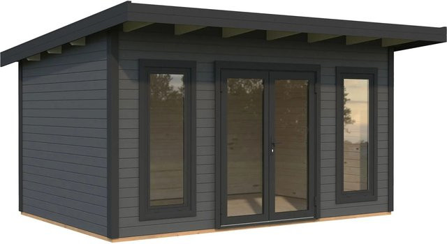 Palmako Holz-Gartenhaus Aurelia mit Pultdach in Dunkelgrau, B: 446 cm, T: 300 cm, H: 264 cm - Bild 1
