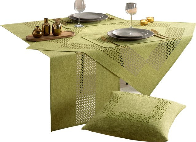 Tischdecke Heine in Grün aus 100% Polyester, Breite: 140 cm, Tiefe: 40 cm, Höhe: 40 cm - Bild 1