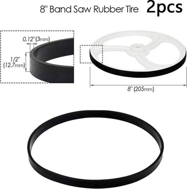 Doxa 2er-Pack Anti-Rutsch und Anti-Noise Gummiringe für Bandsäge und Scroll Säge in Schwarz - Bild 1