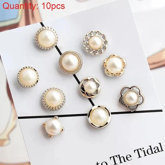 10 Stück Button Pins zum Vertuschen von Hemden und Kleidung in Weiß aus Metall ohne Nähen - Bild 1