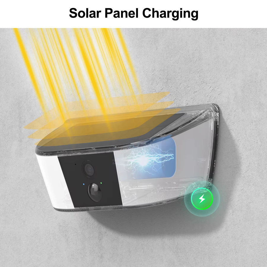 ANRAN 2K Solar Kamera Wandleuchte mit 5200mAh Akku, Außenüberwachungskamera mit Nachtsicht, Humanoidenerkennung und lokalem Alarm - Bild 2