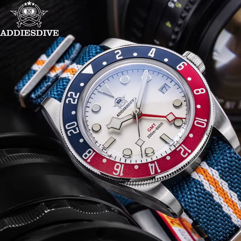 ADDIESDIVE Armbanduhr, Quarz, Edelstahl, Textil/NATO, Herren - Bild 2