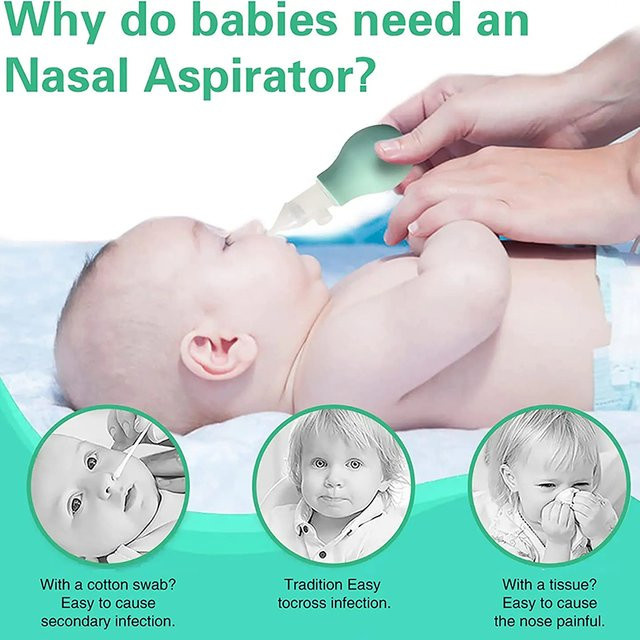 Baby-Nasensauggerät in Grün zur sicheren und effizienten Nasenreinigung für Neugeborene und Kleinkinder - Bild 1