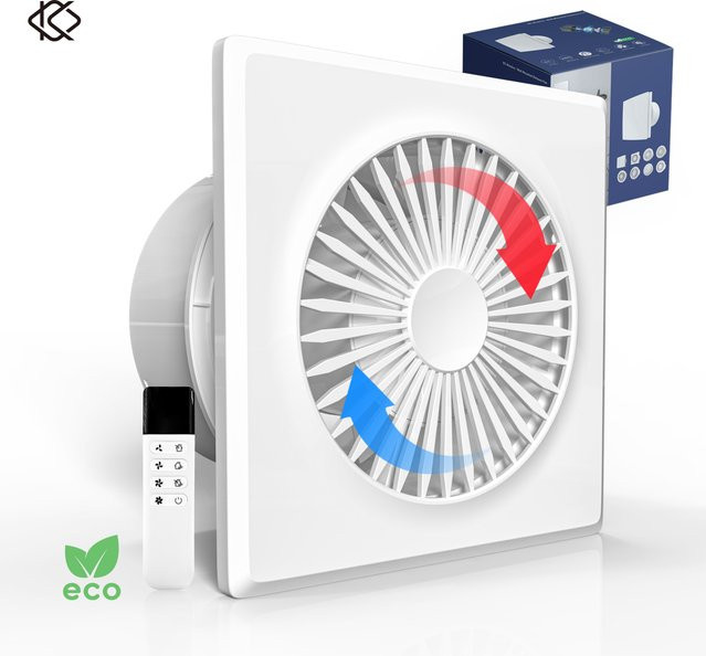 KCvents Umluft-Umkehrventilator mit Fernbedienung für Bad und Küche in Weiß - Bild 1