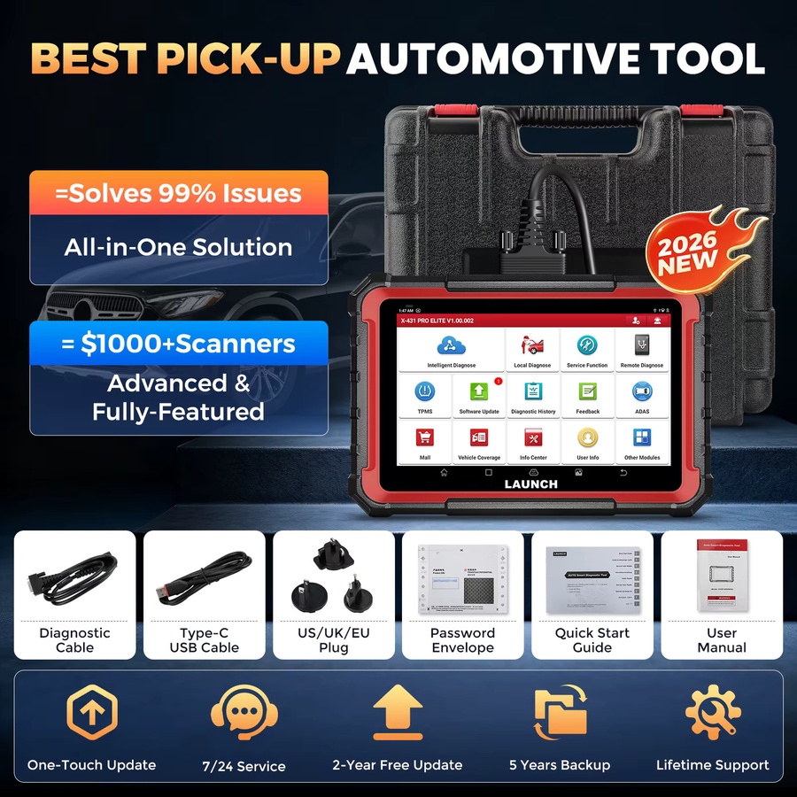 LAUNCH X-431 PRO Elite Kfz-Diagnosegerät in Schwarz mit Online-ECU-Codierung, CAN FD, DoIP und 35 Service-Funktionen inklusive ADAS und Remote-Diagnose - Bild 8