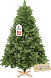 VESKA Künstlicher Weihnachtsbaum Nordmanntanne in Grün mit Holzständer, Höhe: 180 cm - Bild 1