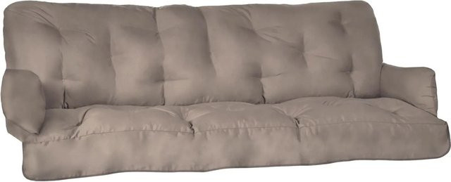 Beautissu Sitzkissen für Hollywoodschaukel Flair in Beige, B/T/H: 180 x 50 x 8 cm - Bild 1