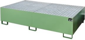 Bauer Südlohn Regalwanne RW-GR 2200-2 mit Gitterrost aus Stahl in Resedagrün, B/T/H: 130,0 x 50,5 x 220,0 cm - Bild 1