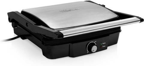 Tristar Kontaktgrill in Schwarz und Silber mit Edelstahl-Design