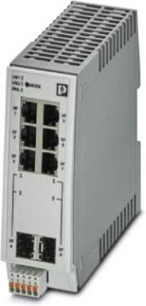 Phoenix Contact 2702970 FL SWITCH 2306-2SFP Netzwerk Switch mit 6 Ports 10/100/1000MBit/s in Grau - Bild 1