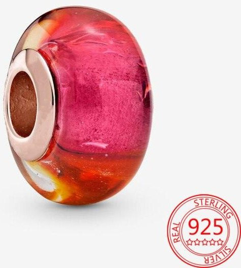 Original Brand Charm, 925 Silber, Emaille, Rotes Herz, Perle, Mädchen - Bild 1