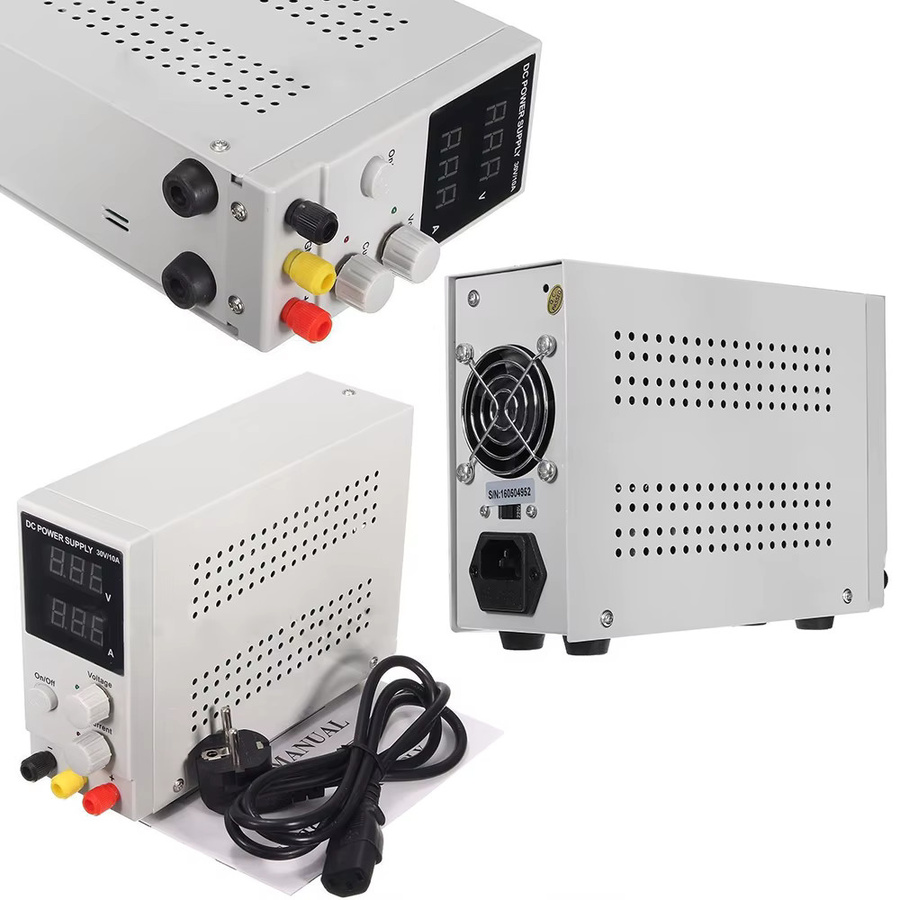 Digitales DC-Labornetzteil 0-30V 0-10A in Weiß, einstellbares Netzteil zum Laden von Batterien und Elektronikgeräten - Bild 4